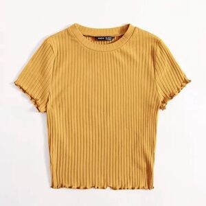 NWOT Ribbed Golden Crop Top